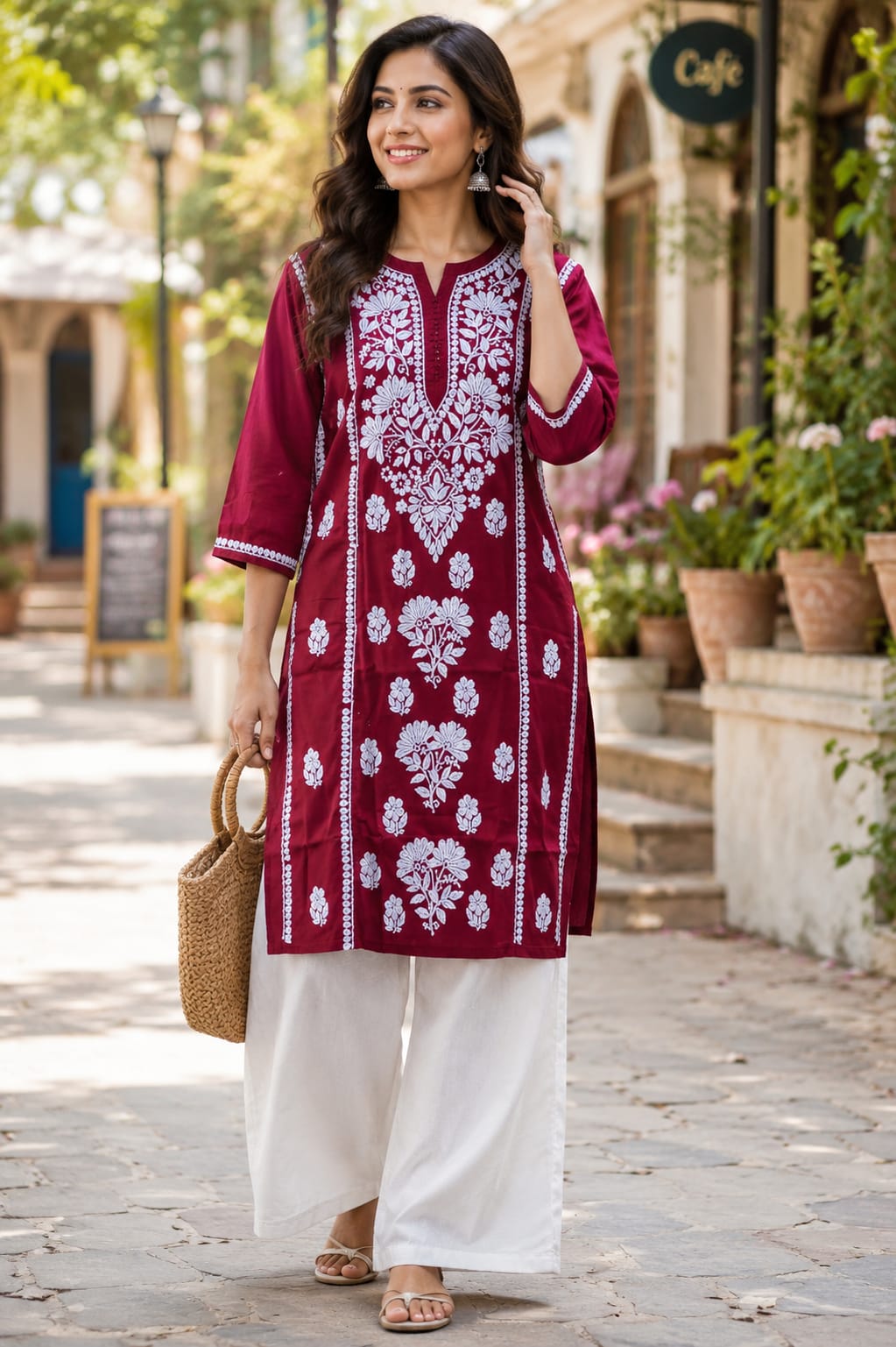 Punarnava Cotton Chikankari Kurti