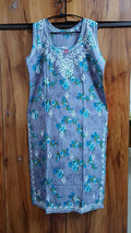 Punarnava mul cotton sleeveless chikankari kurti