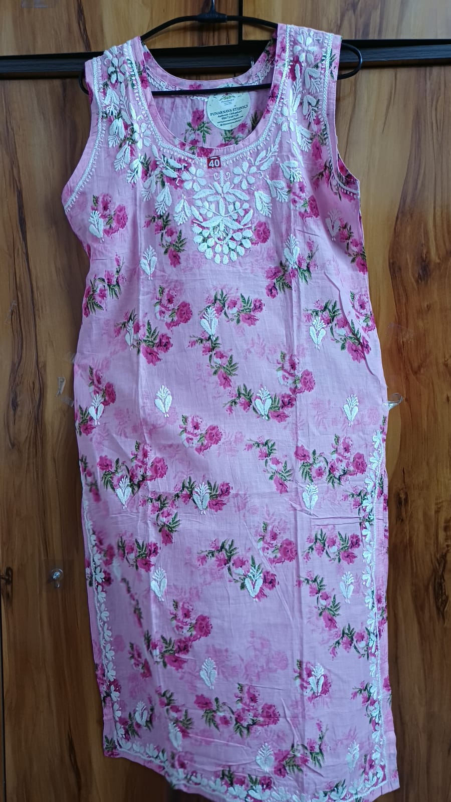 Punarnava mul cotton chikankari kurti