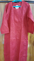Punarnava deep Red Chikankari kurti